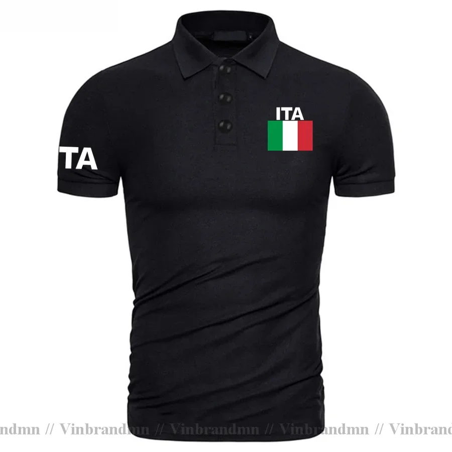 Italy Italia Italian Polo Shirts Men Short Sleeve White Brands Printed for Country Cool Cotton Nation Team Flag ITA Country Tops