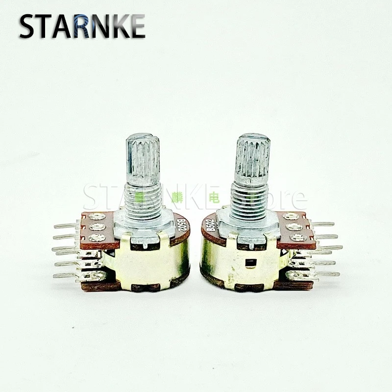 

2PCS 16-type 6-pin Double B5K B502 Power Amplifier Audio Speaker High And Bass Adjustment Volume Potentiometer