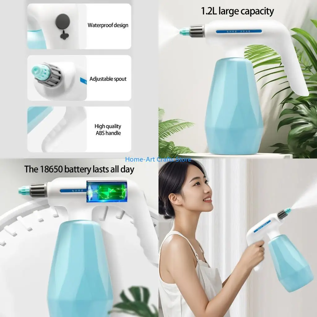 Y3NA Charging Sprayer 1.2L Capacity For Home Gardens Plant Care Includes Measurement Marking And Antislip Handle