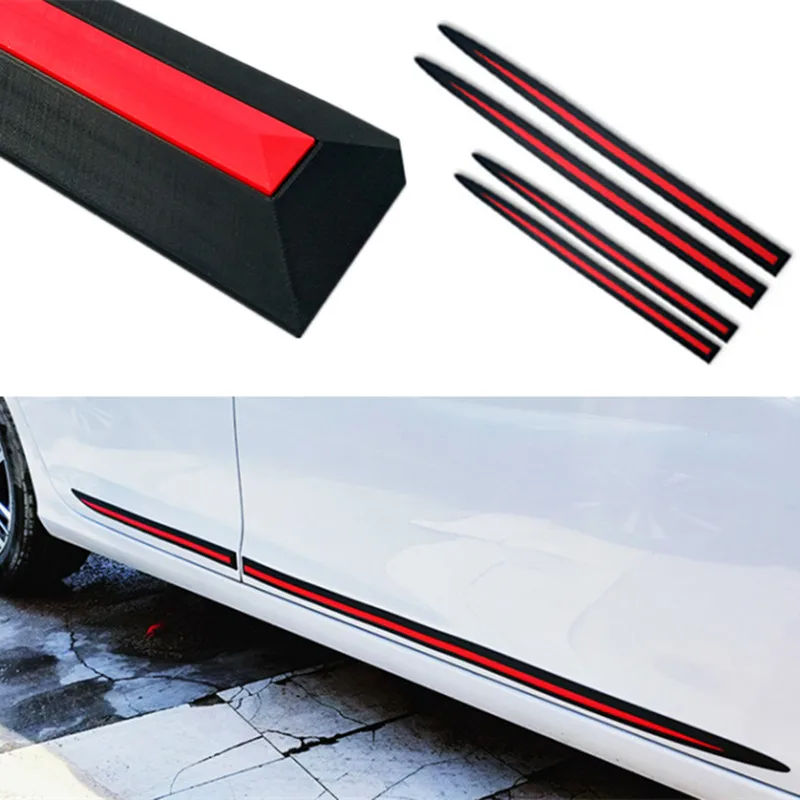 Car Sticker 75CM-60CM Lengthen Body Anti-scratch Decorative Decal Full Black Car Side Door Edge Guard Protection Soft Strip