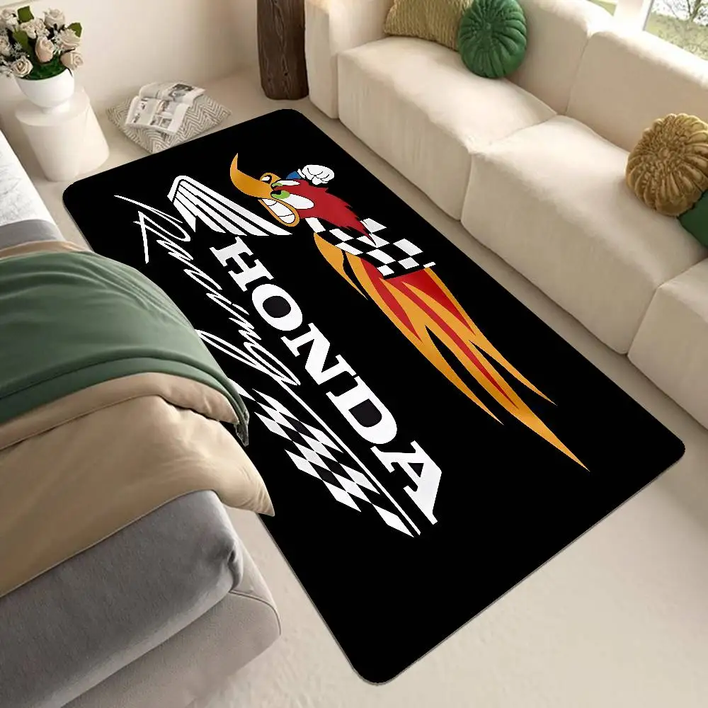 H-HRC H-HONDA Motorcycle Logo Hallway Carpet Retro Multiple Choice Living Room Kitchen Rug Non-Slip Welcome Rug