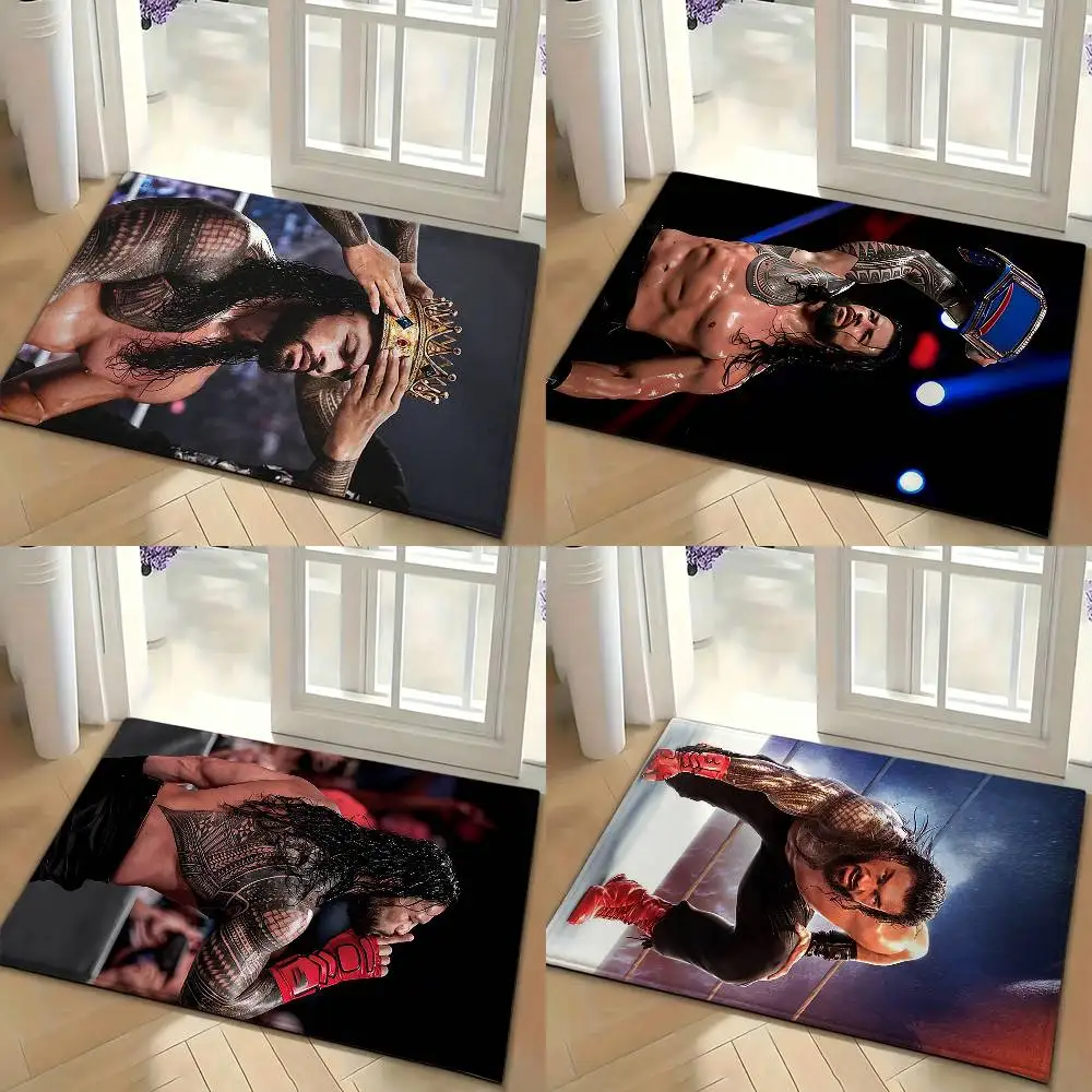 R-Roman R-Reigns Bedroom Decor Carpet  for Living Room Thick Plush Study Floor Mat Home Fluffy Soft Rug