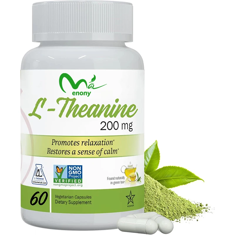Tesor natural, presentes naturalmente en el té verde, L-teanina 200 mg, 60 cápsulas vegetarianas