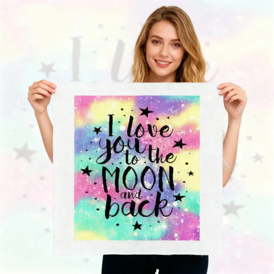 

2026 New style Love cross stitch kits word 11ct print fabric cotton thread DIY handmade embroidery kit home wall decoration