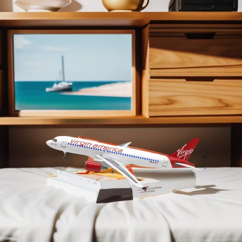 

Airplane Model New A320 Virgin America Airlines 320 Plane Model Resin 46CM Aircraft Birthday Gift for Children Kids Toys Collect