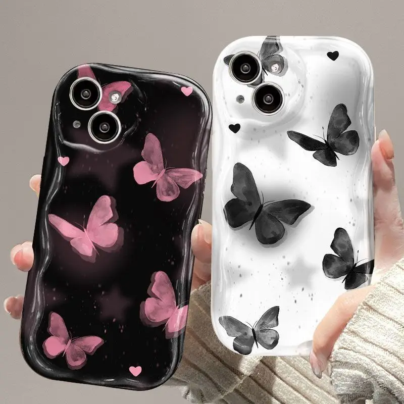 Dark Butterfly Phone Case For Xiaomi Mi 14 13T 12T 11 Lite 5G NE 11i 12 13 10T 10i POCO X3 Pro NFC X4 GT X6 X5 F3 F4 Cover