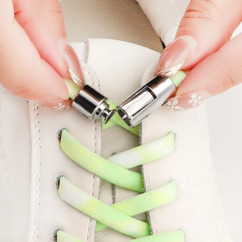 Metal Buckle Lock Lazy Shoelace 21 Colors Round Shoe Laces Without Ties Elastic Shoelaces for Sneakers Accessories Rubber Band