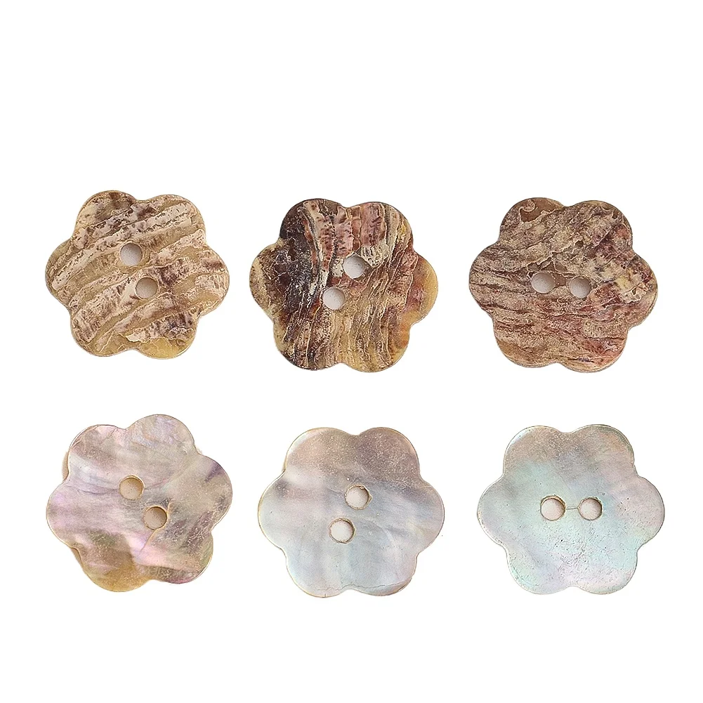 10PCS 2 Holes Plum Flower Natural Shell Buttons Mother of Pearl Button Clothes Sewing Scrapbooking Accessories Garment DIY Craft