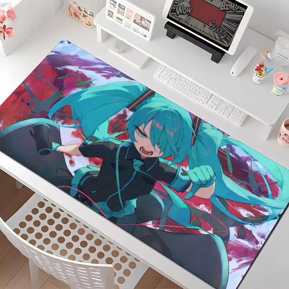 Hatsune Miku Mouse Pad Multiple Sizes Large Square Computer Office Game Table Mats Rubber Anti-slip Mousepads