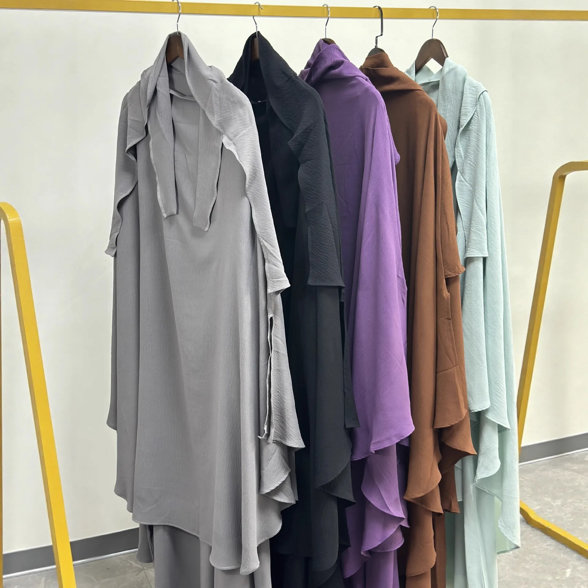 Eid Suit Dress Abaya Hijab Women 2 Piece Set Long Dresses Jalabiya Khimar Top Vestidos Ramadan Morocco Dubai Kaftan Robe Outfits