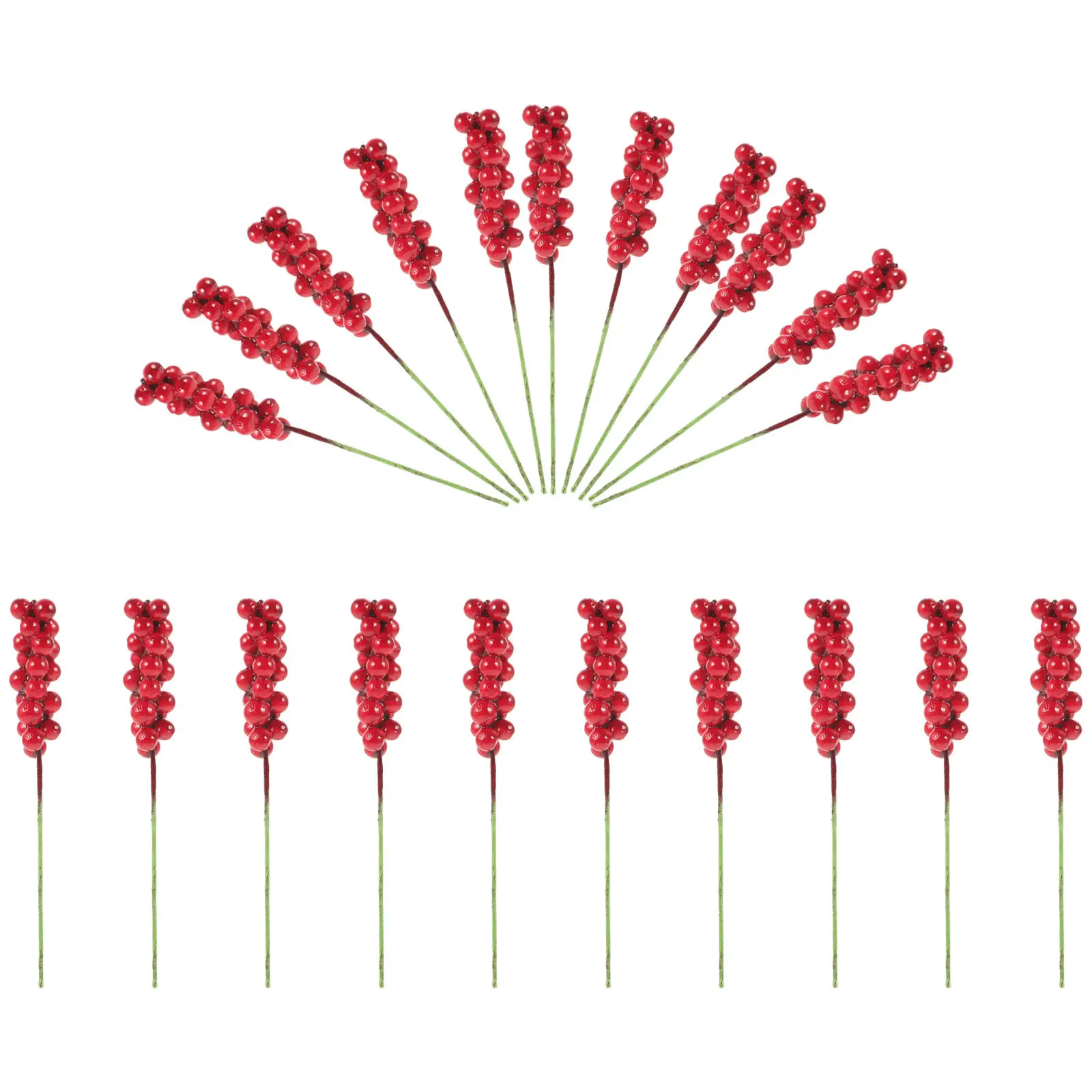 

50Pcs Fake Berry Stems Christmas Decorations Simulation Berries Branches for Tree Wreaths Centerpiece Holiday Party Favors