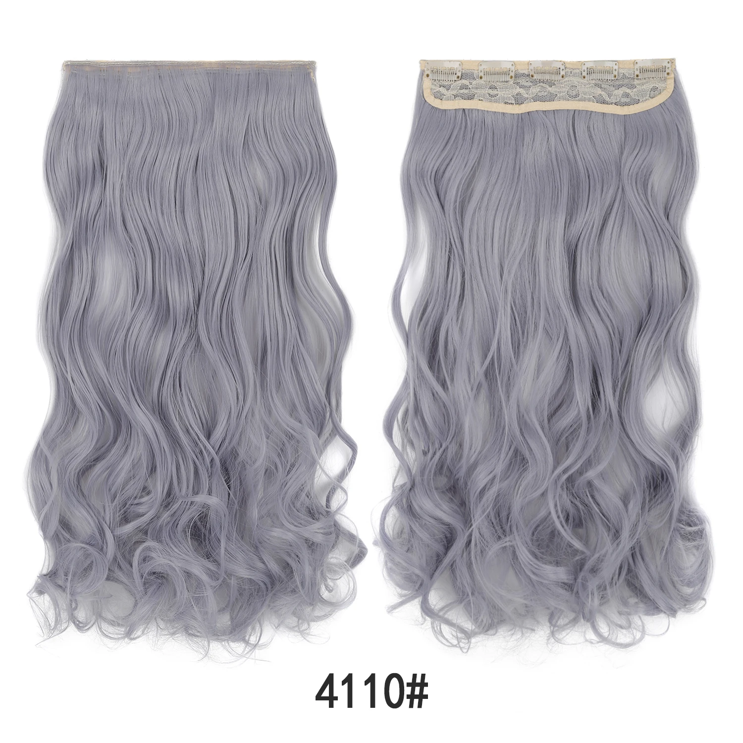 Jeedou Clip-in-Haarverlängerung, buntes, gewelltes Haar, einteilig, 5 Clips, synthetische rote, blaue, grüne Haarteile für Frauen und Mädchen, für den täglichen Gebrauch – Detail 6