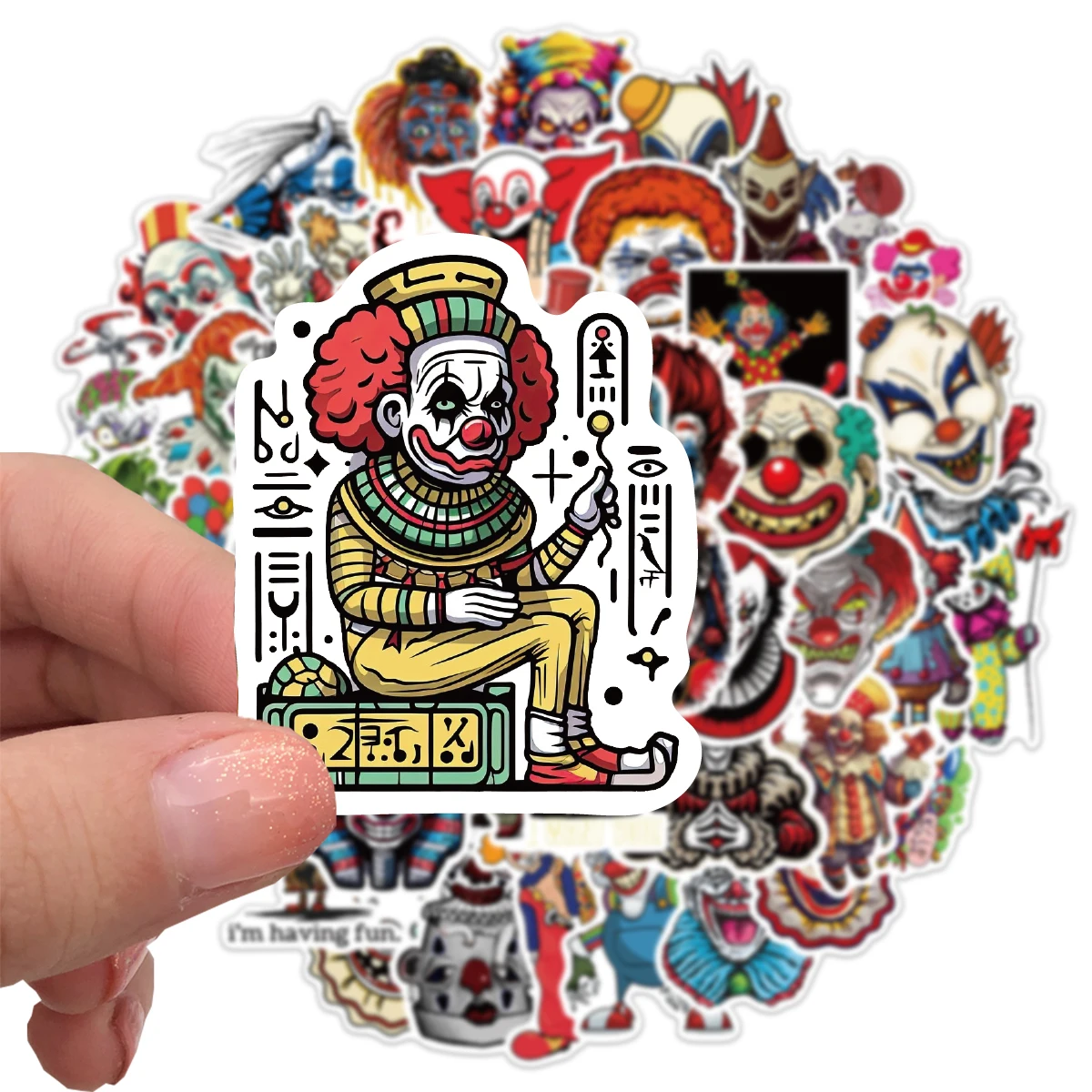 50PCS Cartoon Horror Clown Stickers Cool Decals DIY Car Bike Suitcase Motorcycles Helmet Skateboard Graffiti Sticker Toys