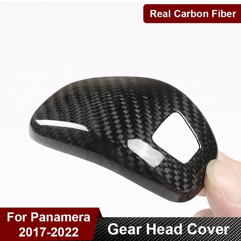 For Porsche Panamera 971 2017-2022 Real Carbon Fiber Car Gear Shift Knob Console Head Protection Cover Interior Accessories - Image 4
