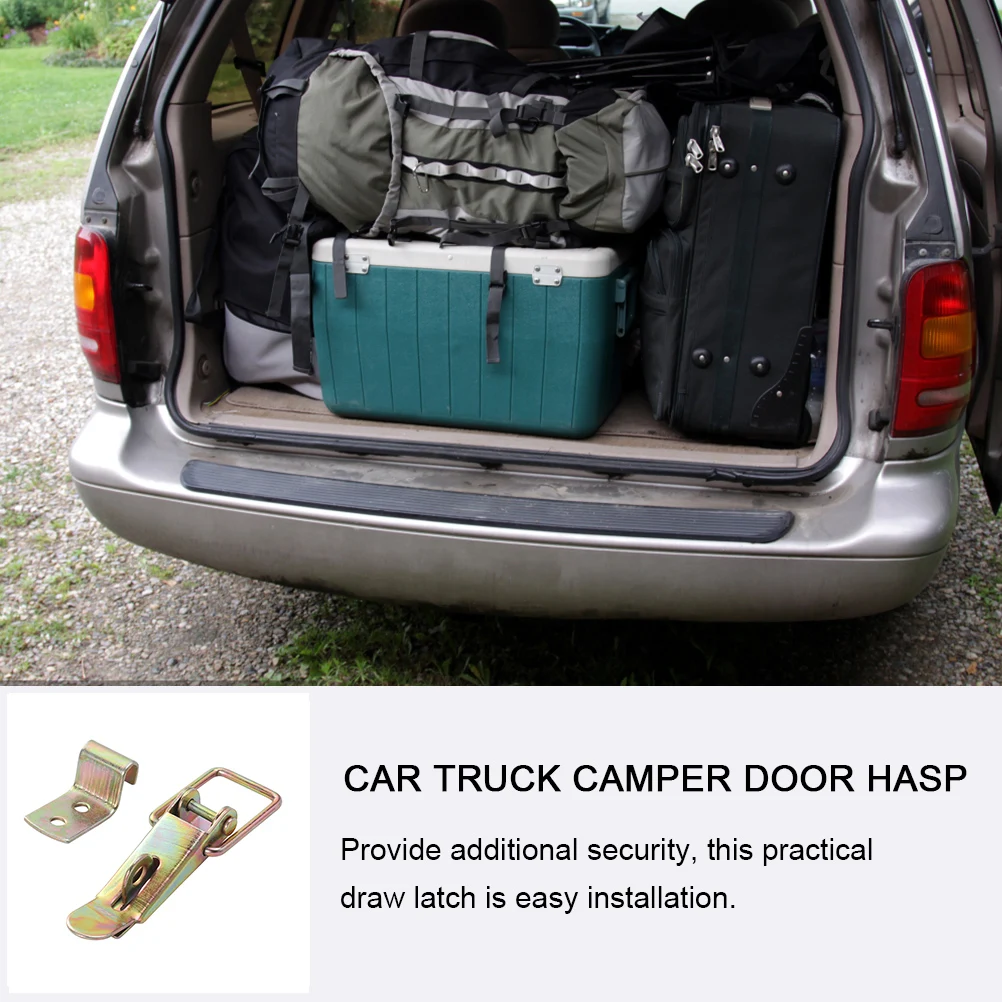 

2Sets Latch for Carriage Truck Door Sturdy Spcc Construction Time Saving Installation Door Draw Catch for Automotive Trailer