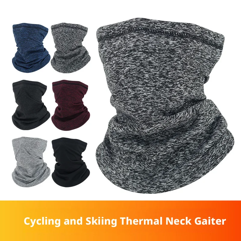 outdoor cold proof thickened fleece lined windproof face protector multi functional warm neck gaiter for motorcycle riding skiin
