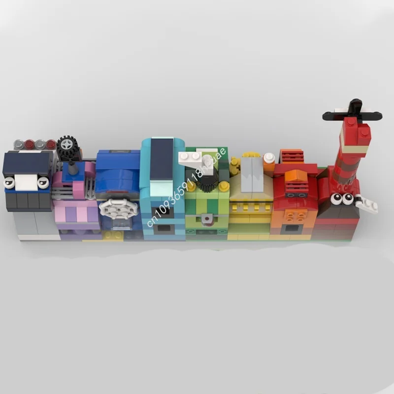 419 stücke MOC Regenbogen Häuser Klassische Modell Bausteine DIY Kreative Idee Bildung Weihnachten Geschenke Ziegel Spielzeug Kinder Geburtstag