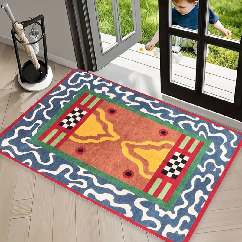 Bohemian Ethnic Air Cushion Geometric Totem Printed Carpet Living Room Bedroom Decoration Carpet