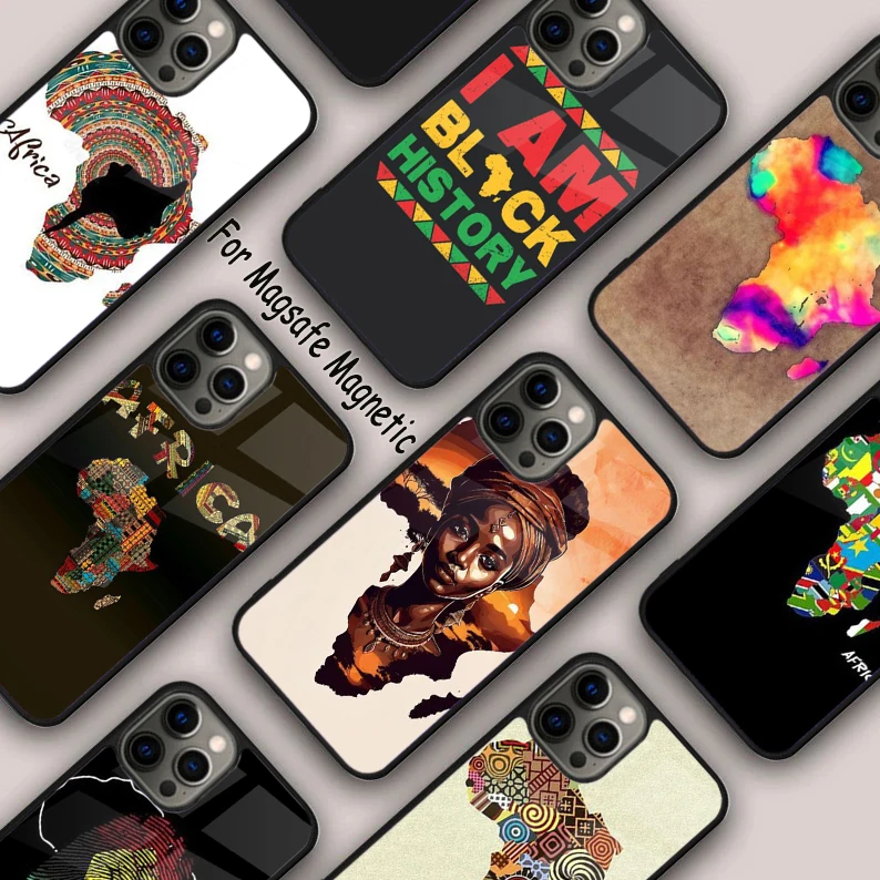 

Africa Map Geogra Magnetic Phone Case For APPLE iPhone 17 Air 16 14 13 12 Pro Max 15 Plus Wireless Charge With MagSafe Cover