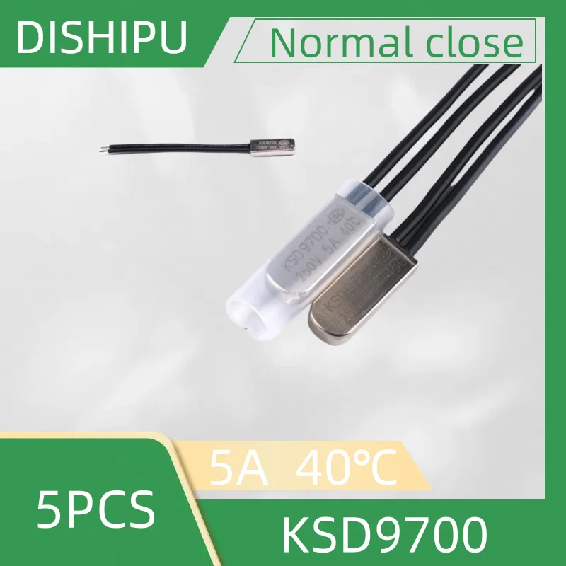 5pcs KSD9700 temperature control switch 5A temperature thermal protector 40/45/50/90/100~155 degrees normally closed