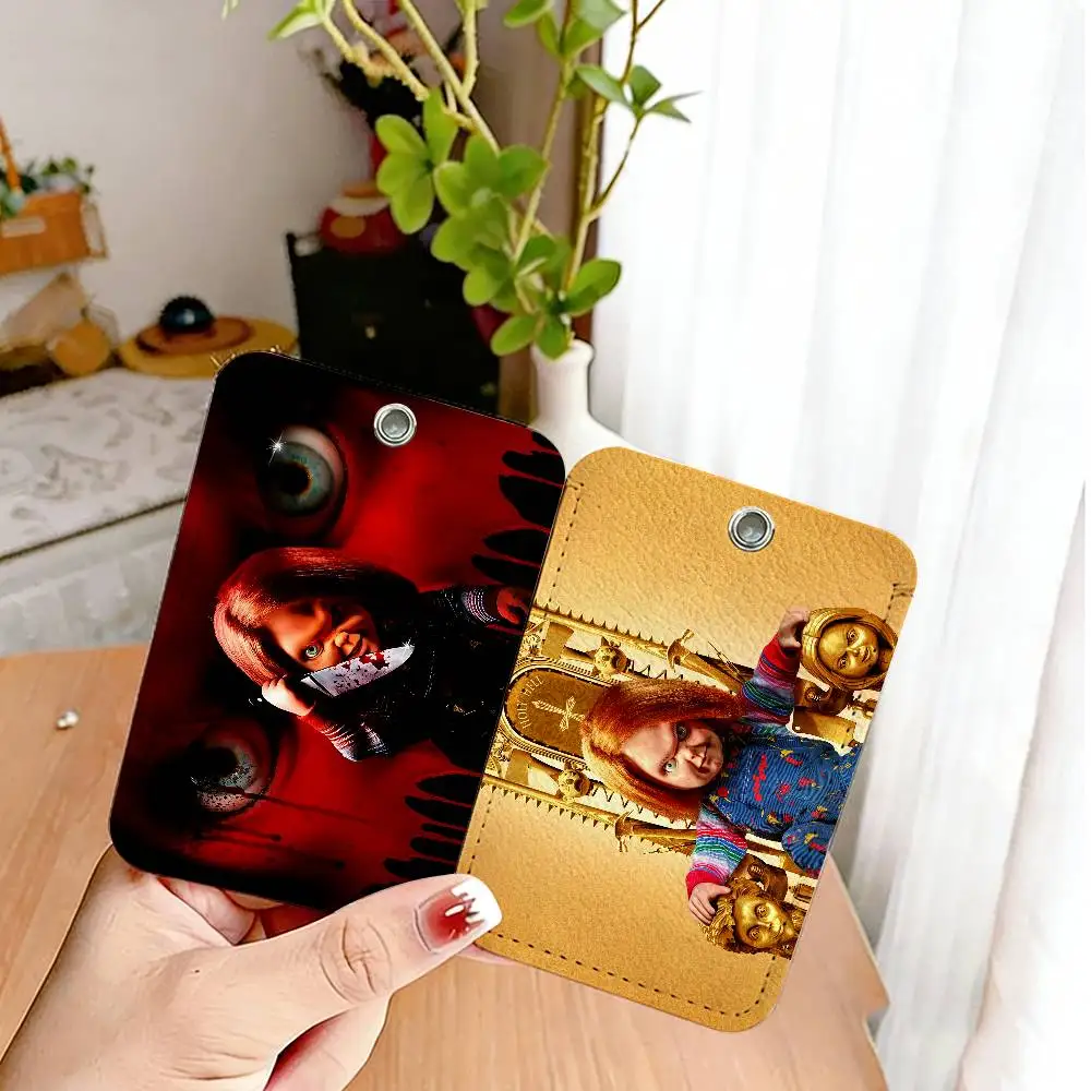 Child's Play Chucky Style PU Access Card Holder with Keychain - Executive Protection for Bank card,Subway, Bus Card case