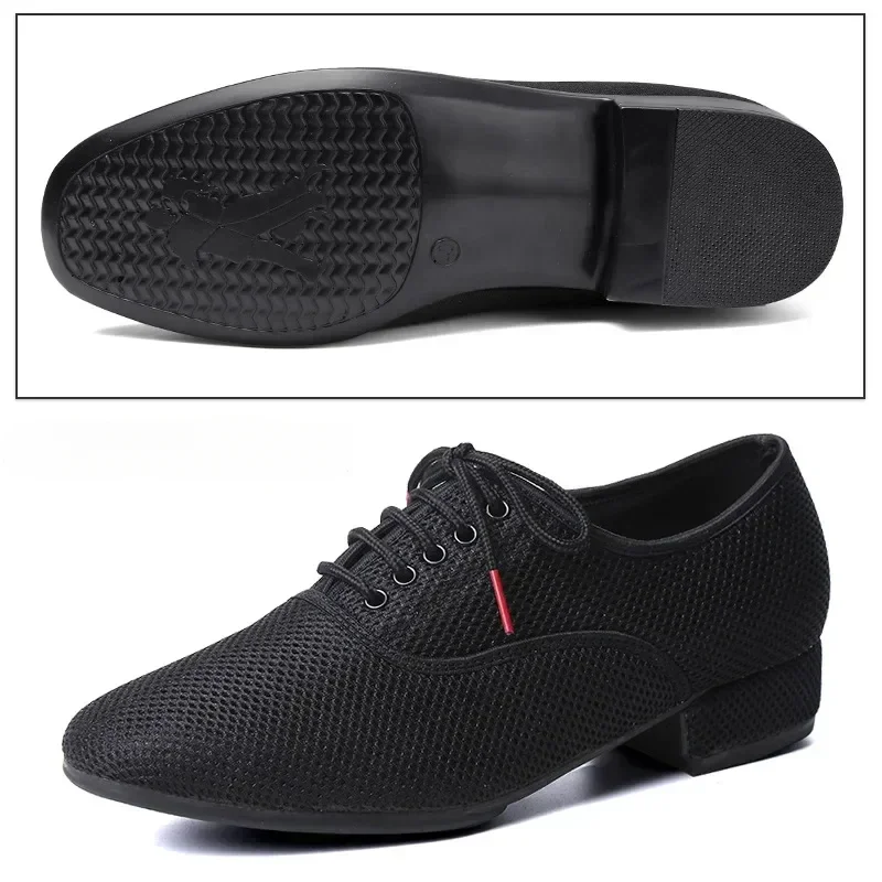 Moda Uomo Scarpe da ballo standard Scarpe da ballo Mesh traspirante Tacco basso Pratica Concorso Uomo Danza moderna Scarpe sportive da ballo