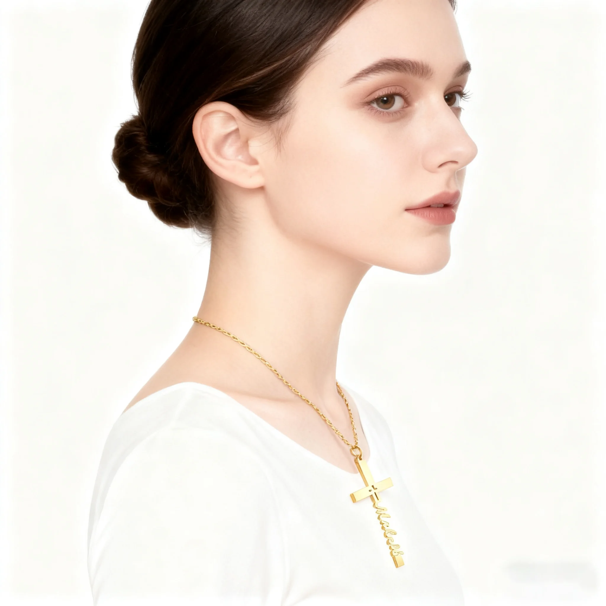 

Customized Cross Name Necklace Personalized Cross Design Believer Wear Daily Church Activities Holiday Gift Personalized Jewelry