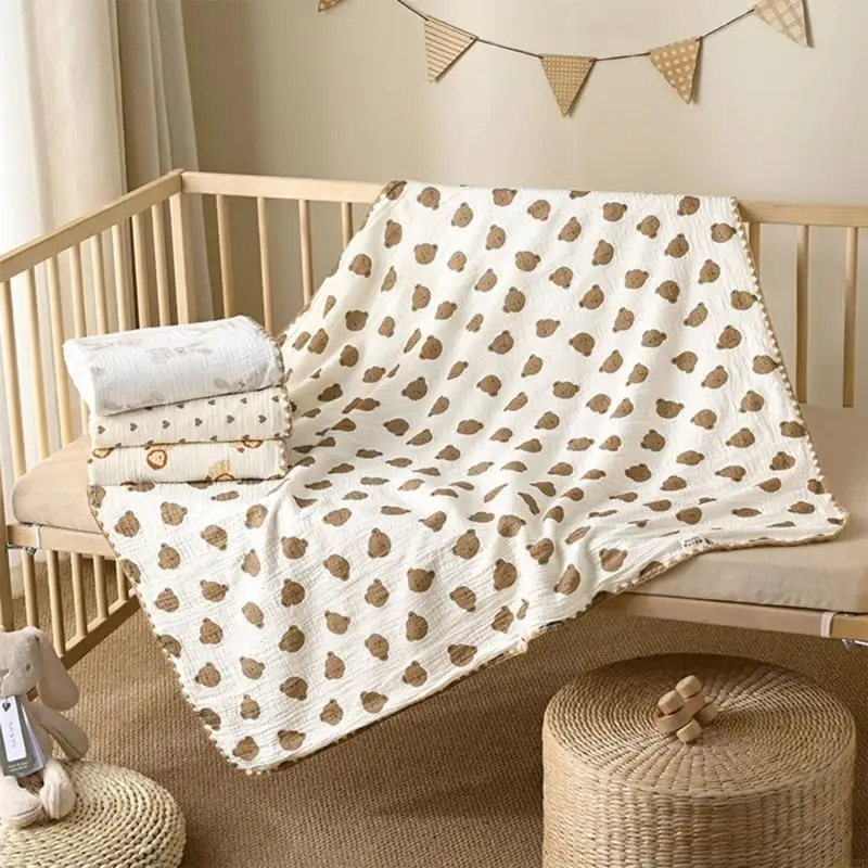 

Q22D Baby Blanket Muslin Cotton Baby Blanket Multipurpose Lightweight & Breathable Blanket Baby Wrap Babies Shower Present
