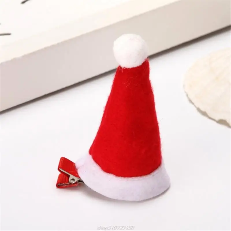 Christmas Hat Hair Clip Christmas Hair Clip Santa Hat hairpin Santa Hat Headpiece Plush Fascinator Photo Prop S20 22 Dropship