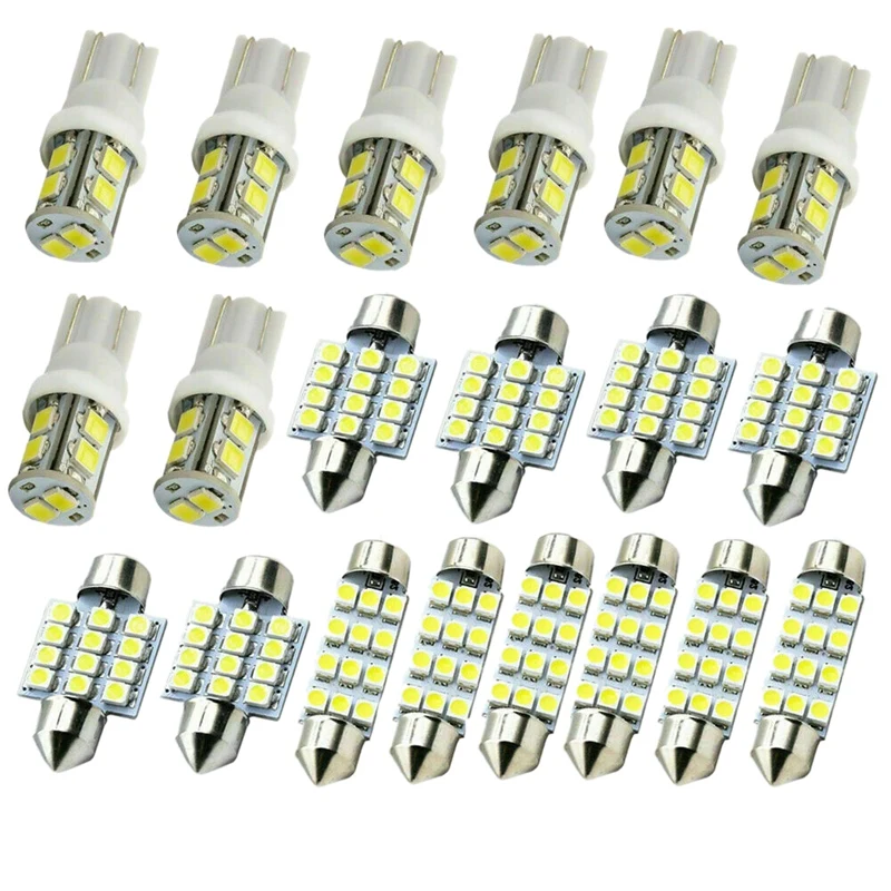 20X Combo LED Car Interior Light Dome Map Lamp Door License Plate Lights Bulbs White