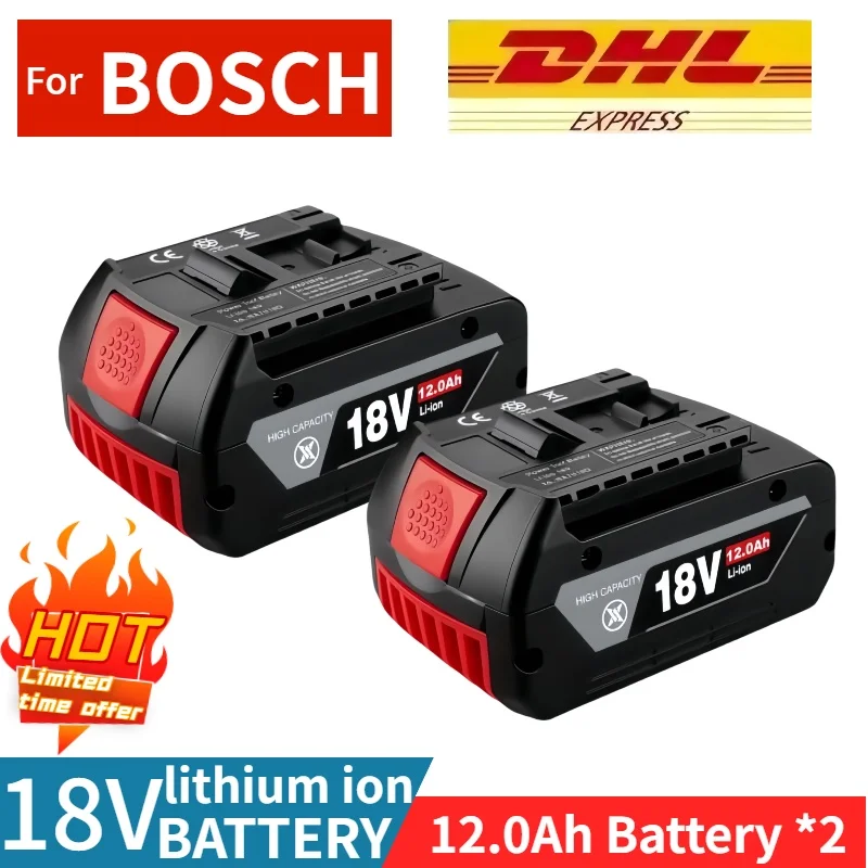 

18V⚡12.0Ah Rechargeable Lithium-ion Batteryfor Bosch BAT609 BAT609G BAT618 BAT618GBAT614 for Electric Drill with Charger