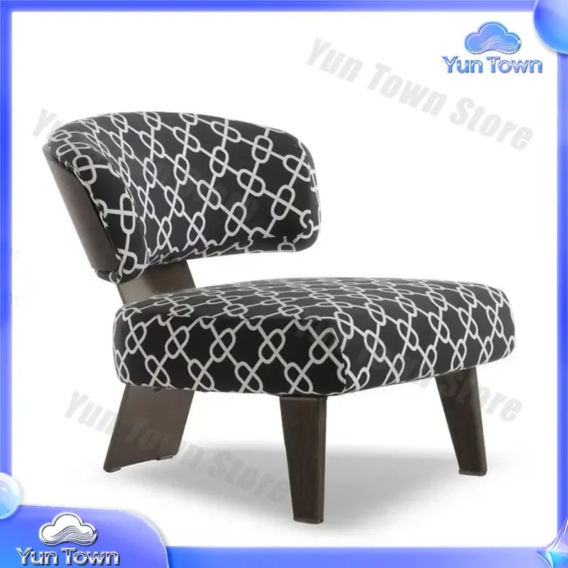 Modern Modular Linen Single Sofa Chair with Springback Sponge for China Light Luxury Home Furniture Wooden Leg Casual Design