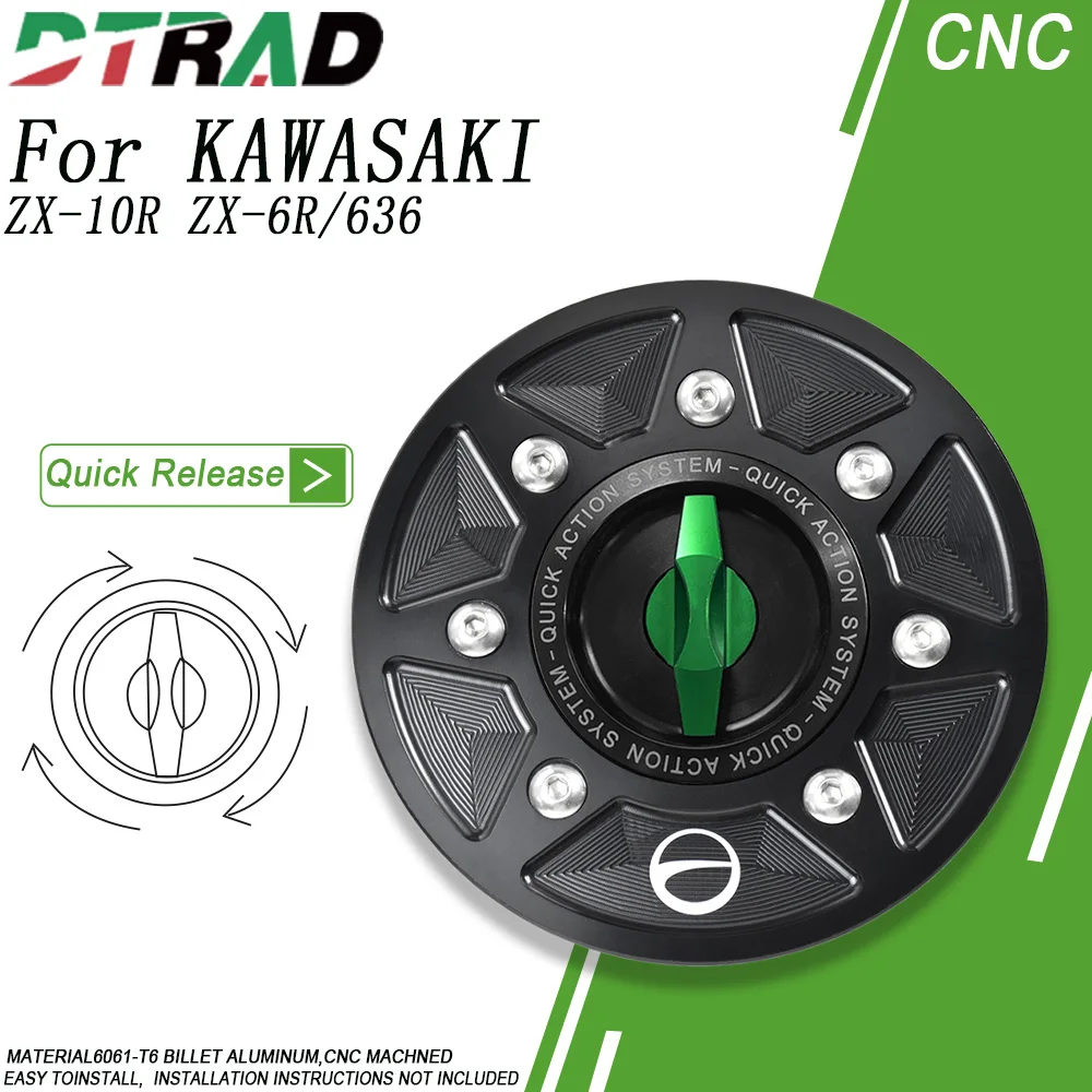 

Для KAWASAKI ZX-10R/RR 2021-2025 ZX-6R/636 2019-2025 быстросъемная крышка топливного бака с ЧПУ для гонок, крышка бензобака без ключа для мотоцикла