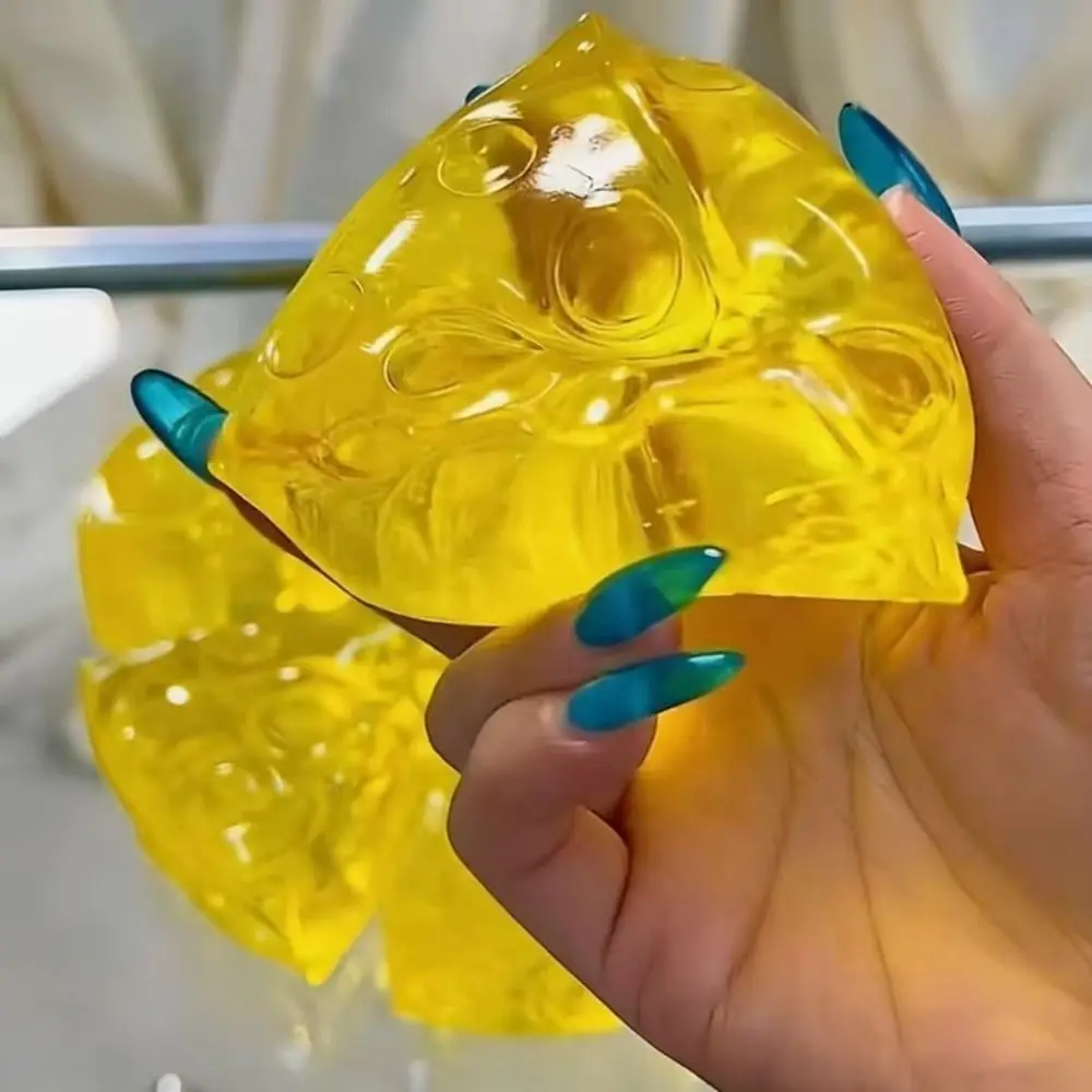 Funny Slow Rise Squishy Honey Cheese Realistic Soft Elastic Squishy Suction Finger Pinch Sensory Cheese and Adults