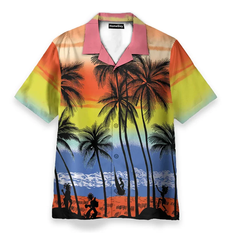 

Fashion Summer Leisure Print Shirts Men's Clothing Tropical Plant Pattern Popular Streetwear Breathable Button Lapel Blouse 2025