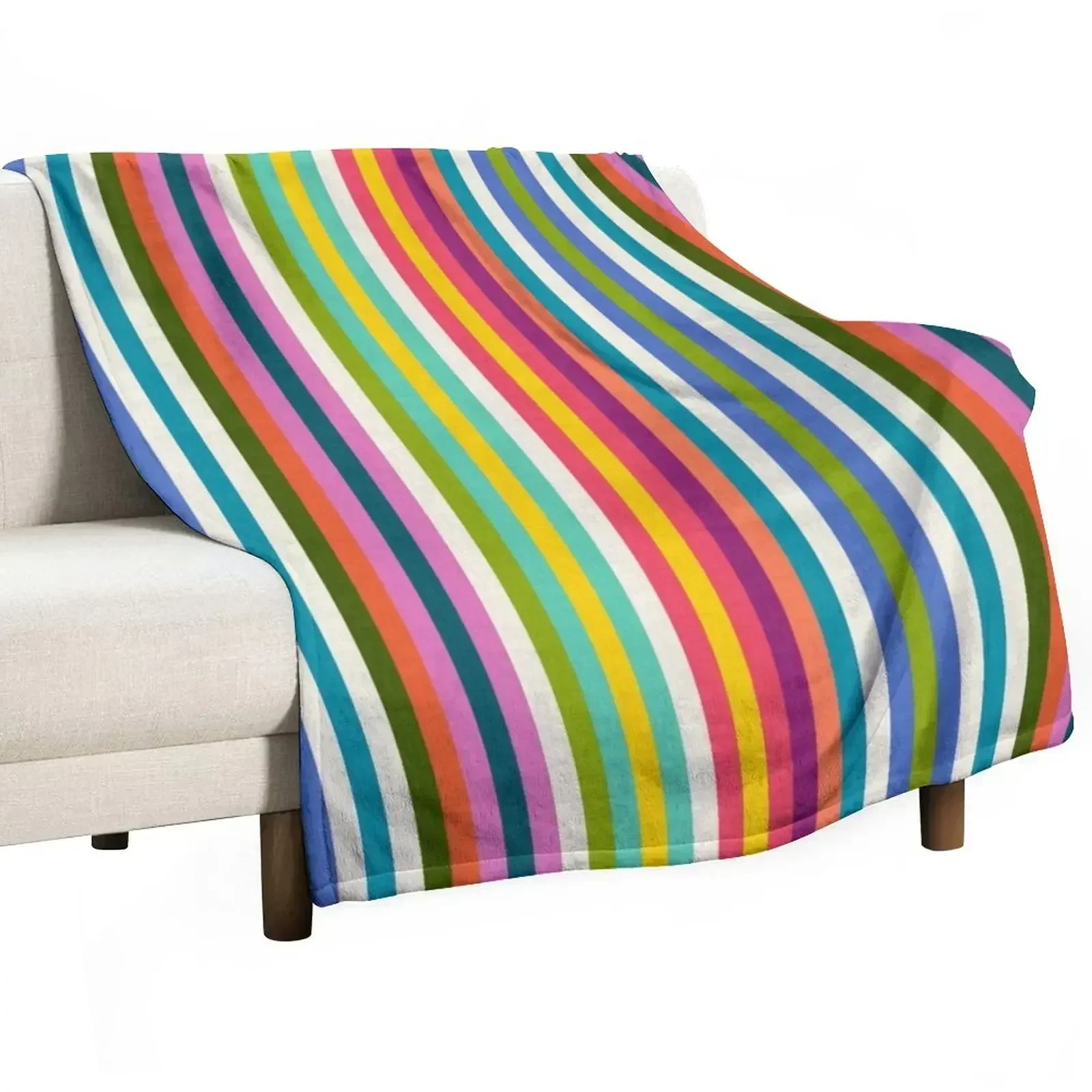stripe pop 1 Throw Blanket Travel Size Cozy Blanket for Plane Train