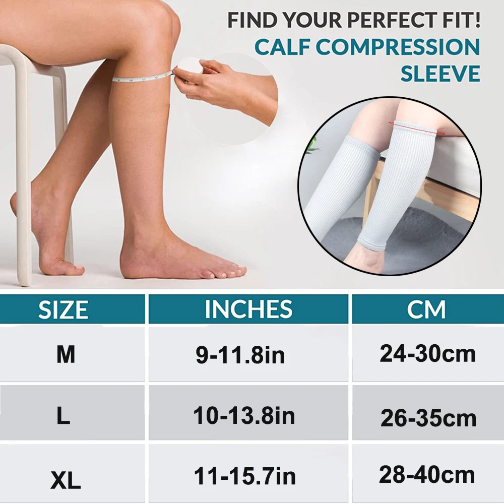 1Pair Unisex Compression Leg Sleeve Relieve Varicose Veins Circulation Sport Leg Warmer Footless Compression Socks For Running