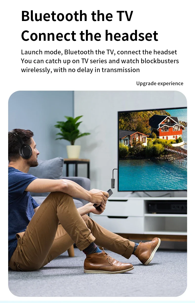 Auto Bluetooth 5,3 Audio Sender Empfänger 3,5mm Buchse mit drahtlosem PC Kopfhörer Stereo Wireless Adapter für TV-Flugzeuge verkabelt – Detail 9