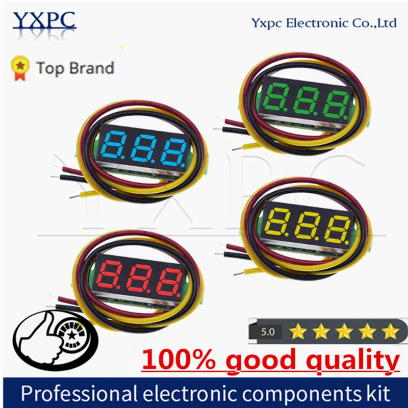 0.28 inch DC 0-100V 3-Wire Mini Gauge Voltage Meter Voltmeter LED Display Digital Panel Voltmeter Meter Detector Monitor