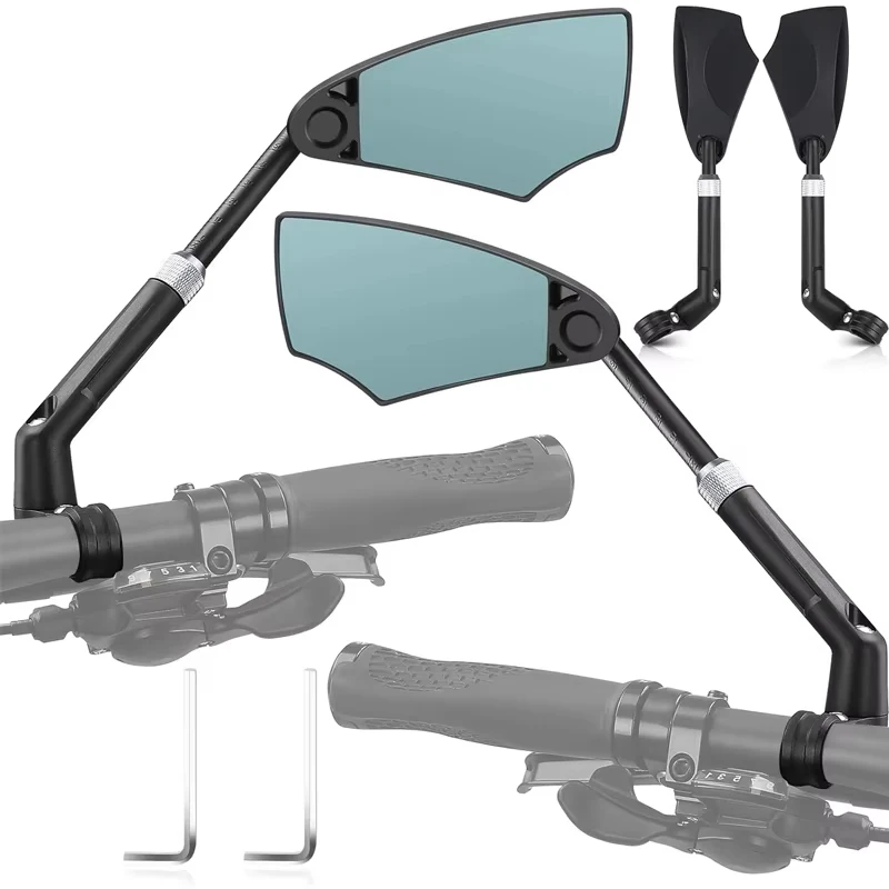 مرآة الرؤية الخلفية للدراجة عالمية واسعة النطاق 360 °   مرآة قابلة للتعديل لسلامة سكوتر الدراجة النارية على الطرق الجبلية