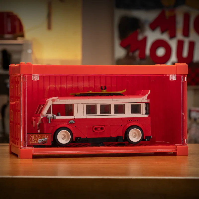 Ensemble de blocs de construction Pinbo PB8807 pour véhicule utilitaire et camping-car (avec affichage de la cargaison) – Jouet éducatif d'assemblage pour garçons