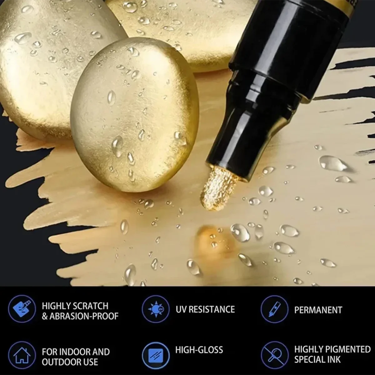 1/2pcs Mirror Marker Pen DIY Reflective Paint Pens Mirror Markers Chrome Gold/Silver Marker Signature Car Styling Art Craftwork