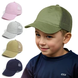 Mesh Kids Baseball Cap for Boys Girls Cartoon Dinosaur Sun Protection Hat Summer Hollow Breathable Sports Caps Children's Visors