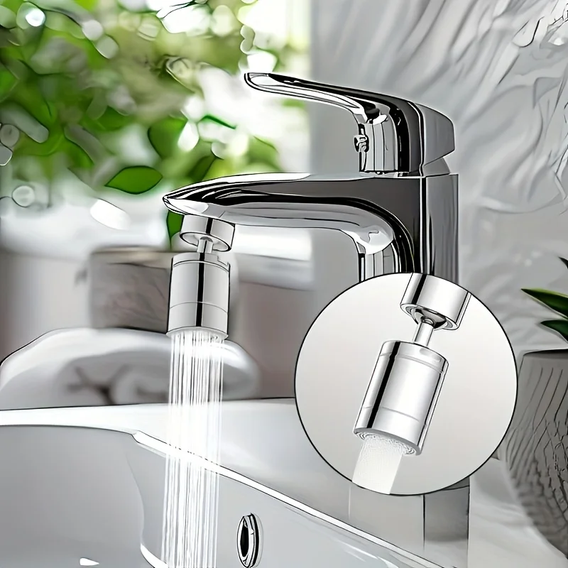 

360° Rotating Brass Faucet Interface,Elegant and Compact Kitchen and Bathroom Faucet with Sink Aerator,Featuring Two Cleaning