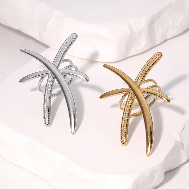 Stainless Steel Dragonfly Ring Senior Sense Of Fashion Exaggerated Jewelry Personality Versatile Rings Valentine Day Gift