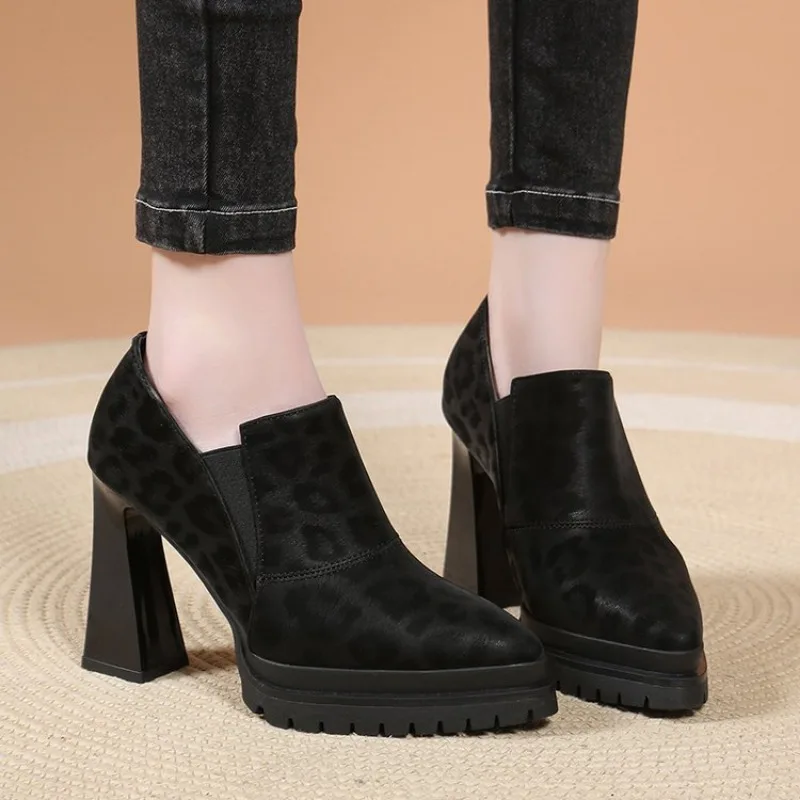

2026 Women Shoes Ankle Boots Woman Sexy High Heels Pattern Chunky Heel Shoes Ladies Female Open Toe Women's Sude Boots Fashion