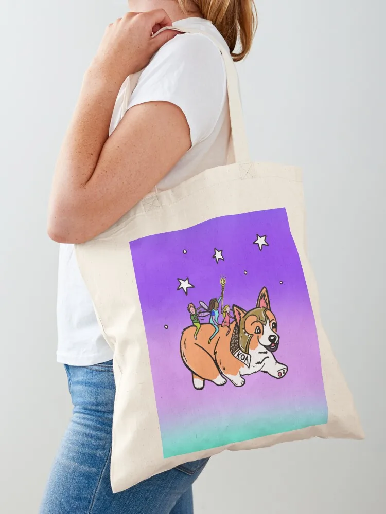 

Magical Corgi running with fairies on his back Tote Bag Gift bags tote bags cloth bags custom custom canvas bag