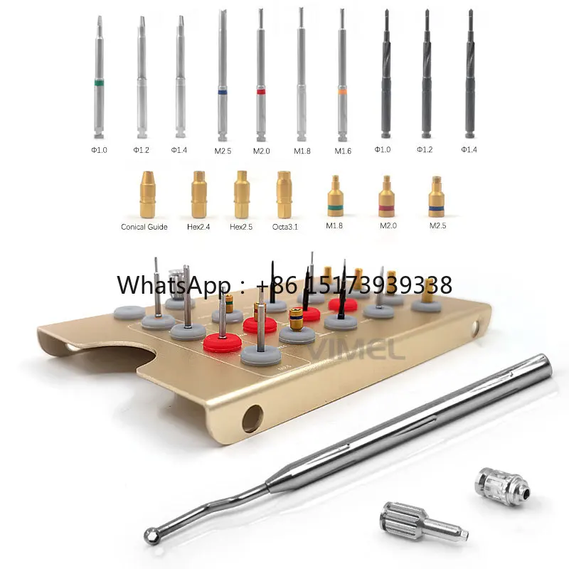 New Arrival Dental Removal Kit Stainless Steel Conical Drills Bur Kit With Stopper Screw