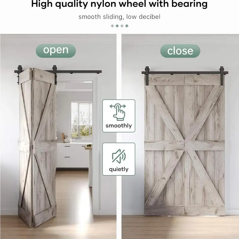 Rail Sliding Barn Door Carbon Steel Hardware Kits Set Rail Sliding Barn Door Rail Hardware Floor Guide Sliding Door Warehouse