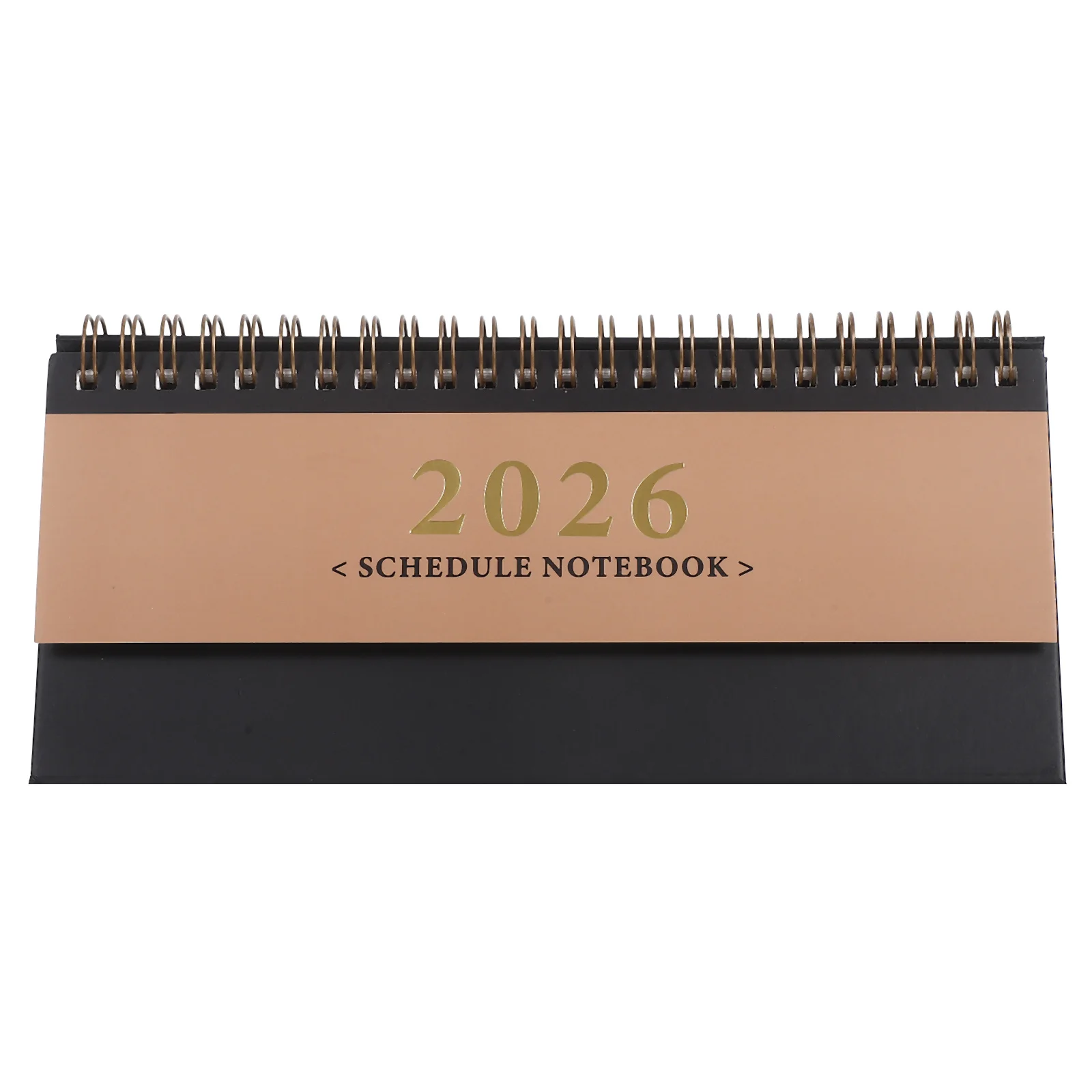 

Mini Horizontal Desk Calendar 2025-2026 15 Months Thick Paper Twin-Wire Binding Portable Planner For Home Office School Compact